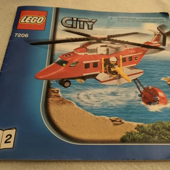 LEGO CITY FIRE TRUCK & FIRE HELICOPTER RESCUE 7206 99% Complete Minifigs Manual - Picture 5 of 7